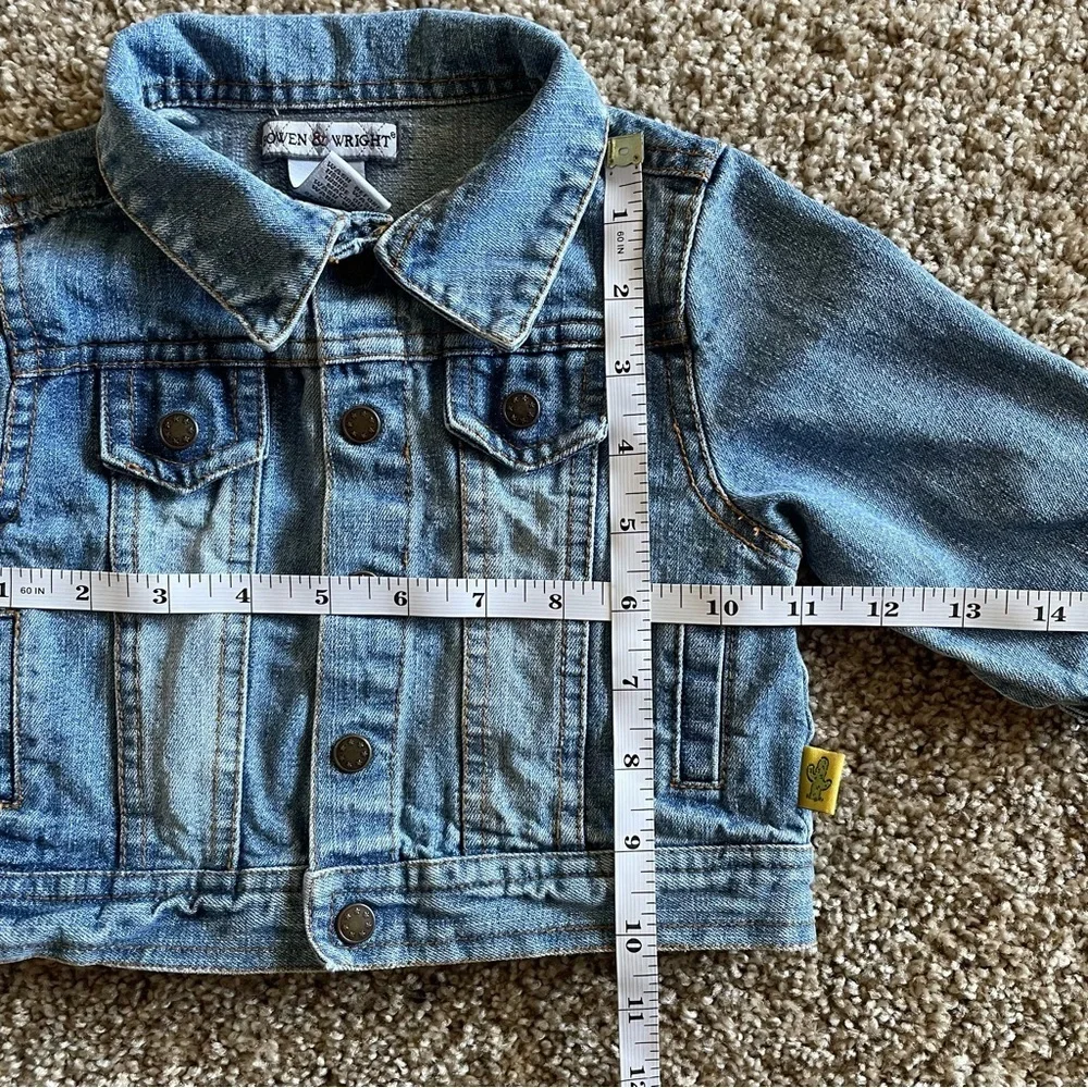 Bowen & Wright Denim Jacket Baby Girl Boy 12 Months Blue Cotton Vintage - Picture 15 of 16